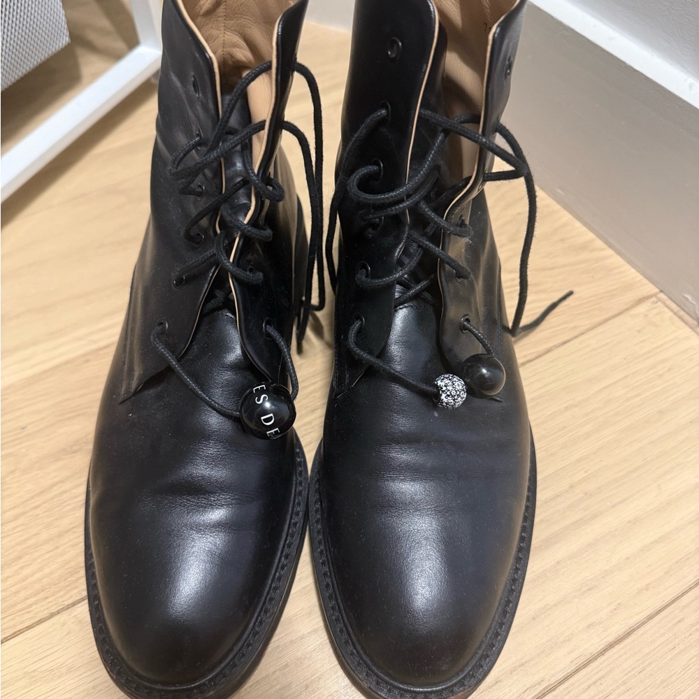 Dear Frances Black Lace Up Boots